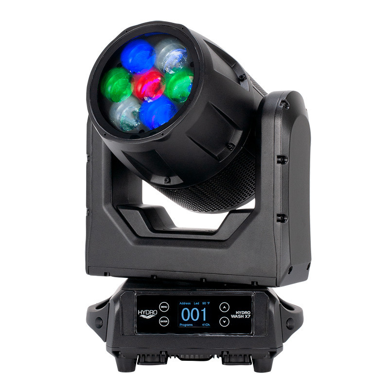 Adj hydro wash x7 cabeza móvil tipo wash ip65 con 7 leds osram rgbw de 40w